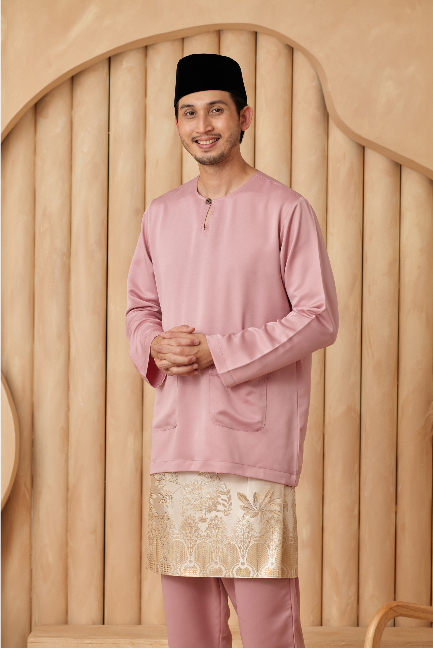 Baju Melayu Teluk Belanga Relaxed Fit - Dusty Pink