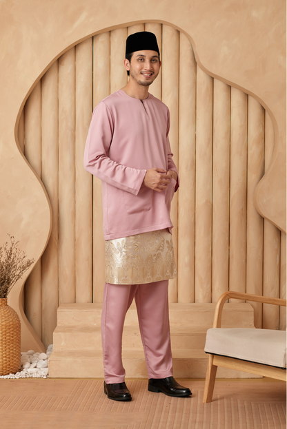 Baju Melayu Teluk Belanga Relaxed Fit - Dusty Pink