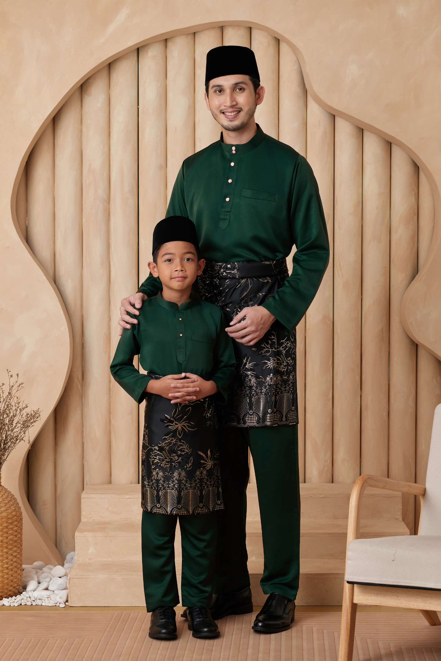 Baju Melayu KIDS Cekak Musang - Emerald Green