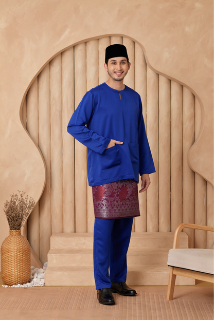 Baju Melayu Teluk Belanga Relaxed Fit - Royal Blue