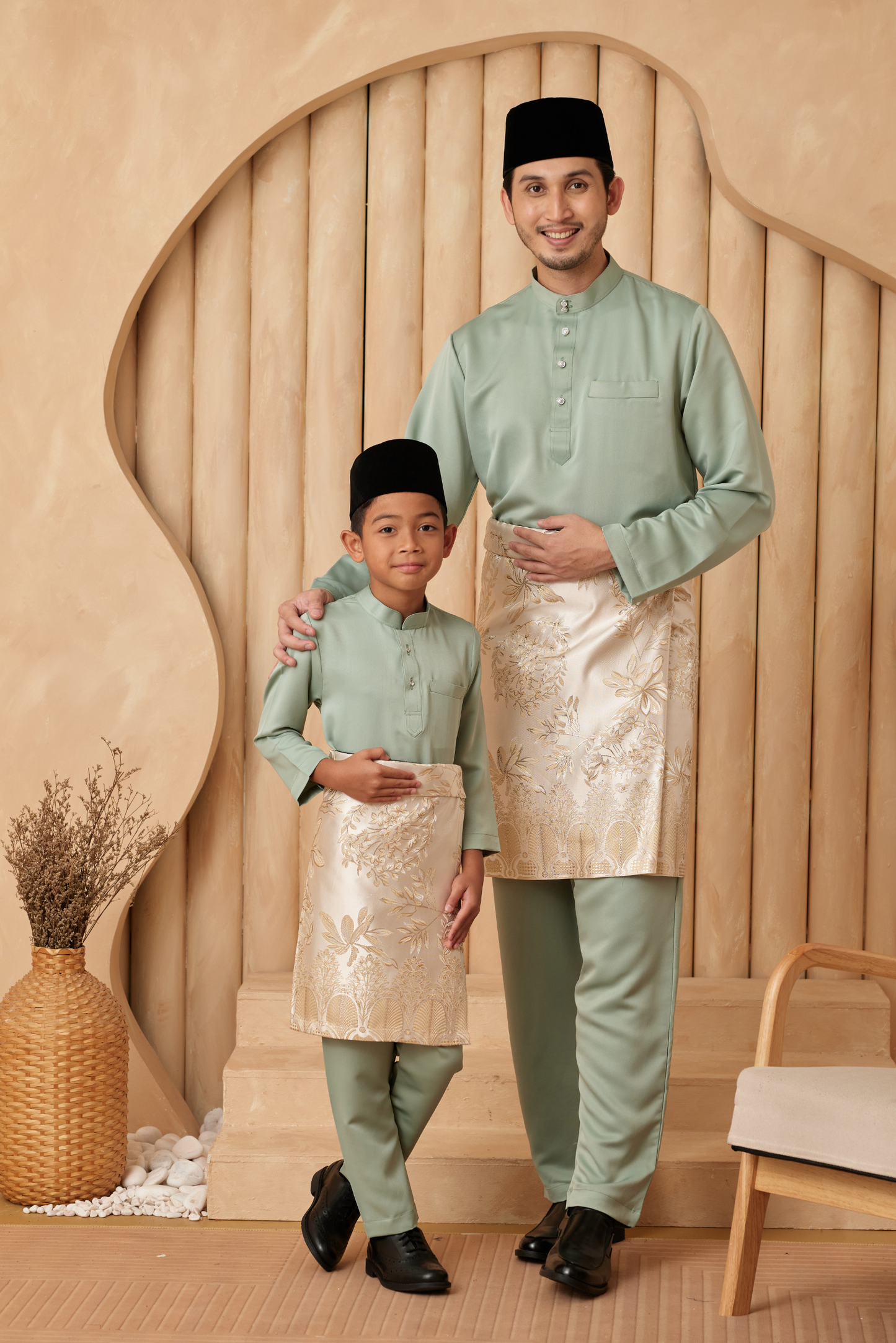 Baju Melayu Cekak Musang Relaxed Fit - Pistachio