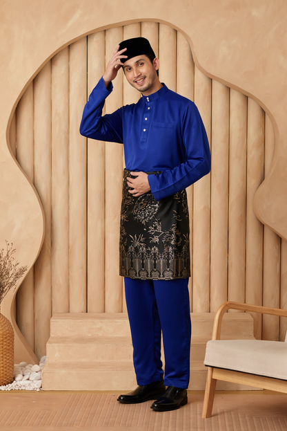 Baju Melayu Cekak Musang Relaxed Fit - Royal Blue