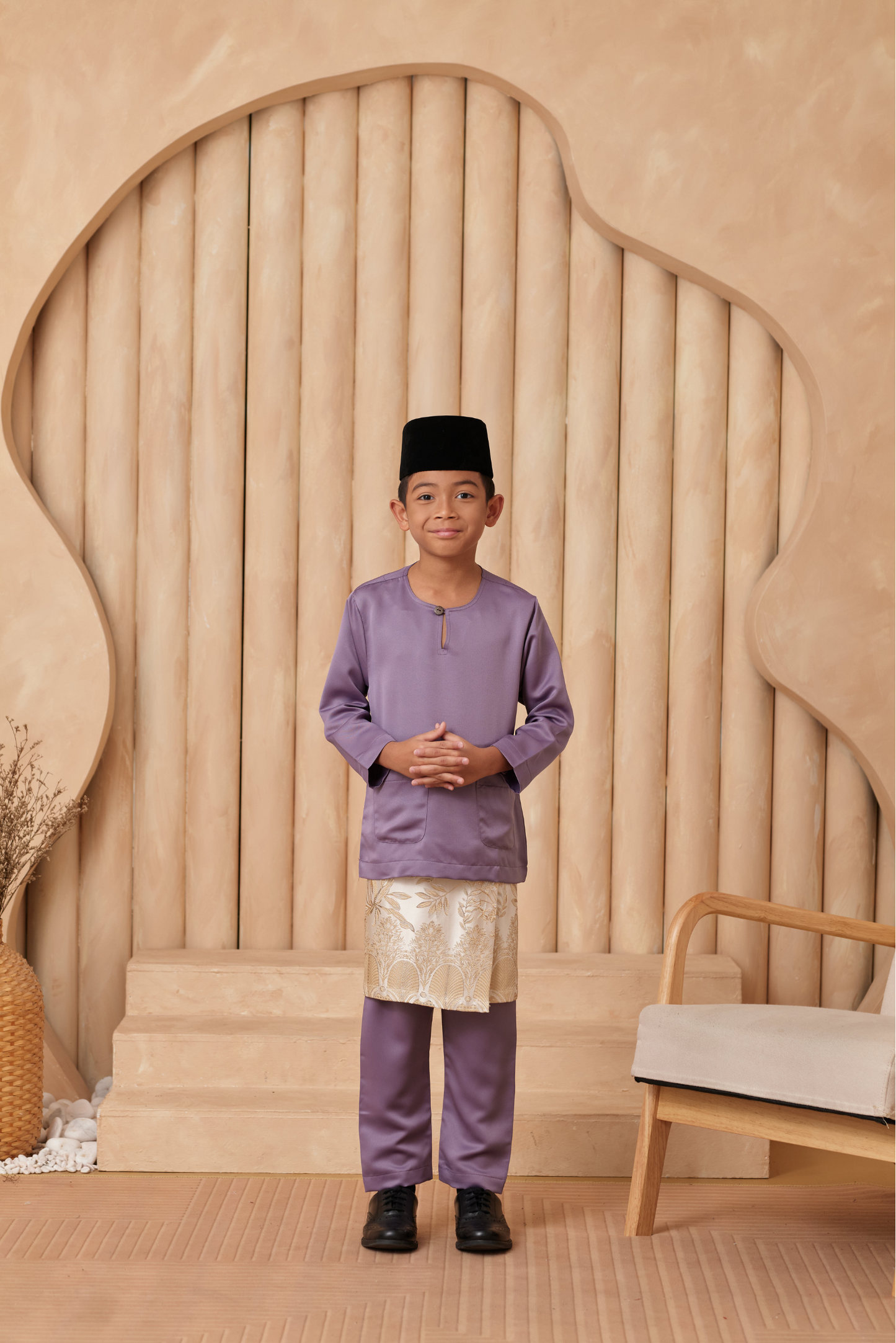 Baju Melayu KIDS Teluk Belanga - Mauve Purple