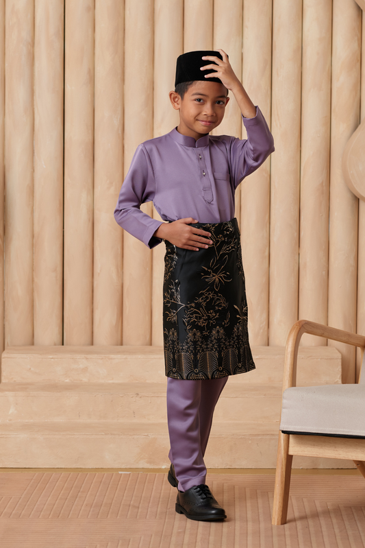 Baju Melayu KIDS Cekak Musang - Mauve Purple