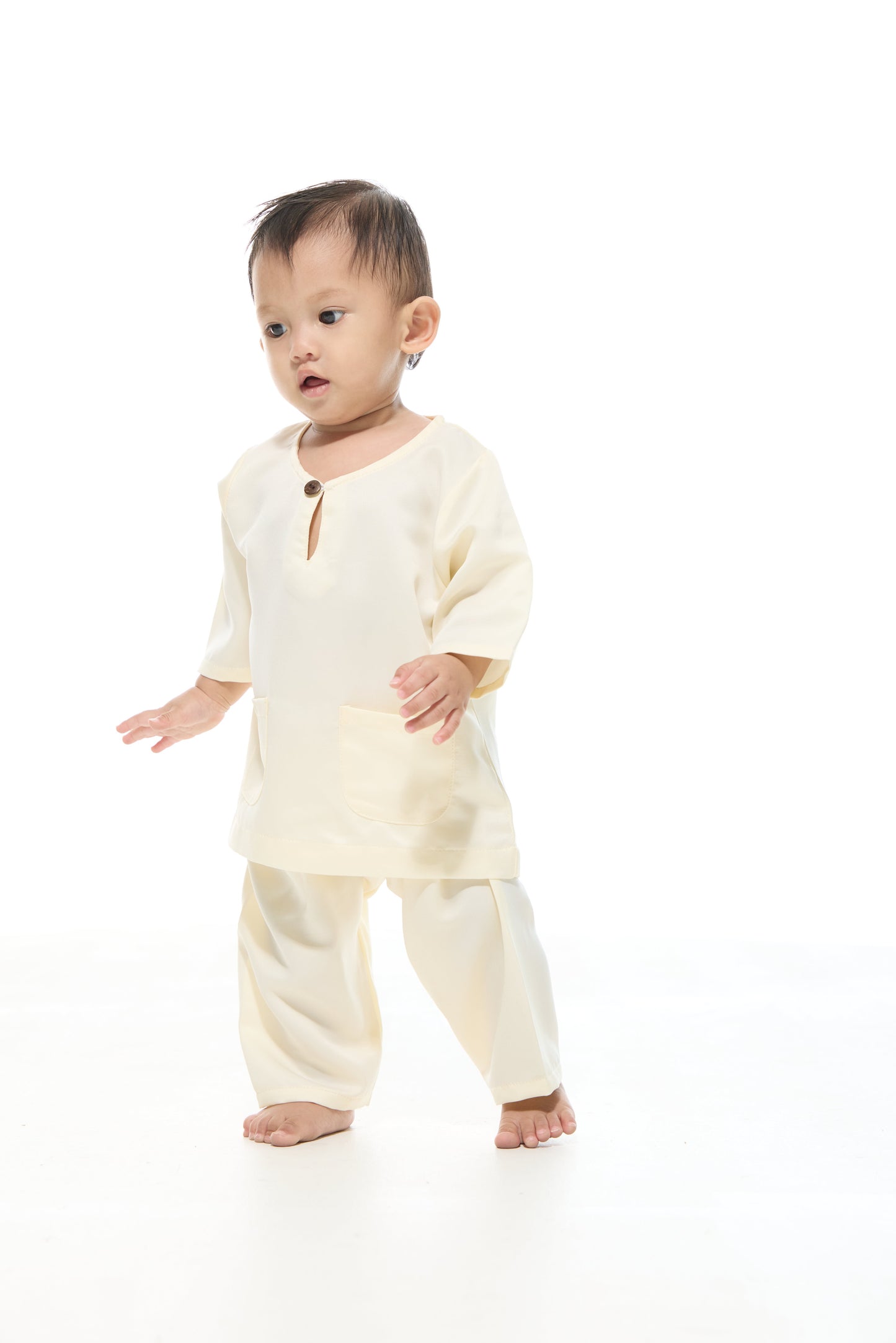 Baju Melayu Teluk Belanga BABIES - Soft Yellow