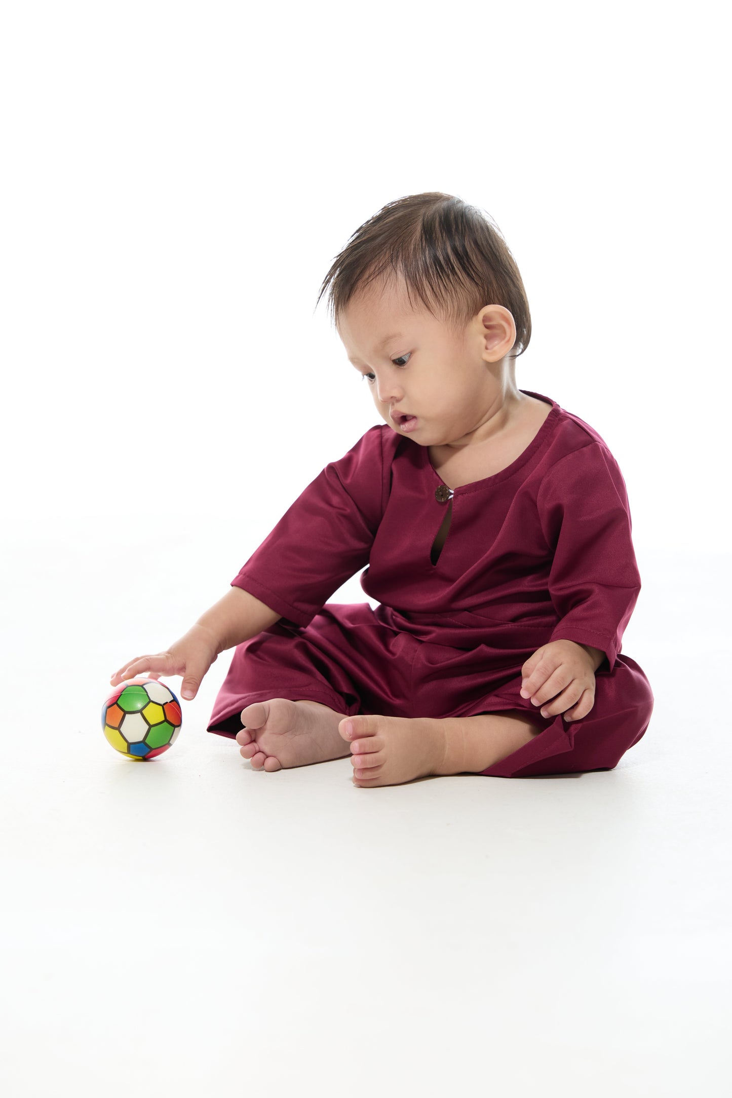 Baju Melayu Teluk Belanga BABIES - Burgundy