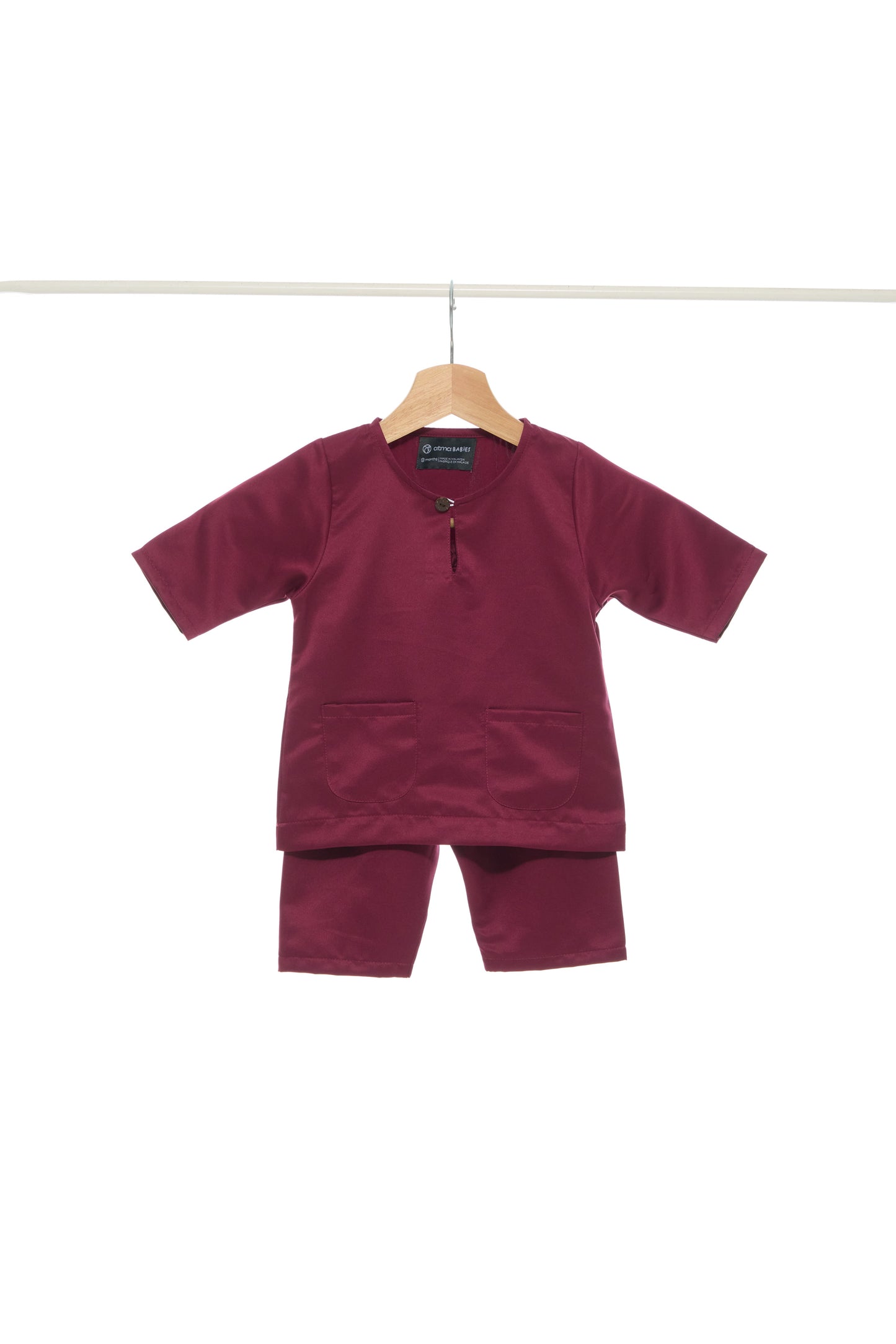 Baju Melayu Teluk Belanga BABIES - Burgundy