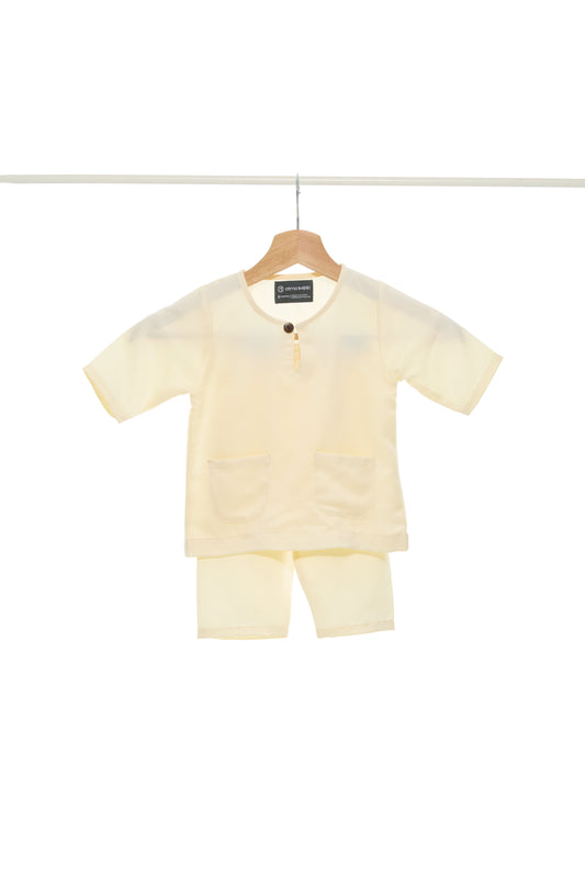 Baju Melayu Teluk Belanga BABIES - Soft Yellow