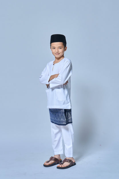 Baju Melayu BOYS Teluk Belanga Klasik -White