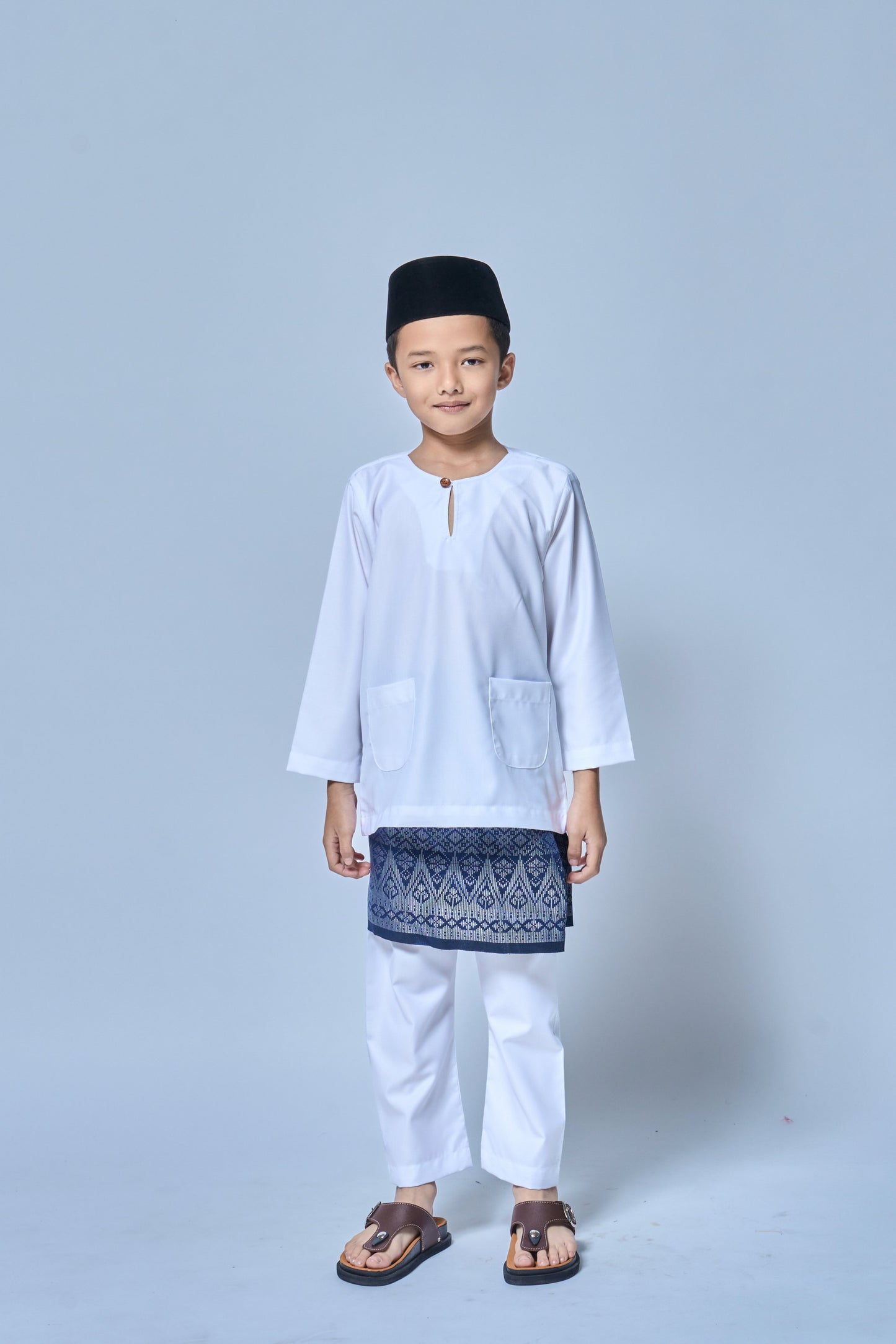 Baju Melayu BOYS Teluk Belanga Klasik -White