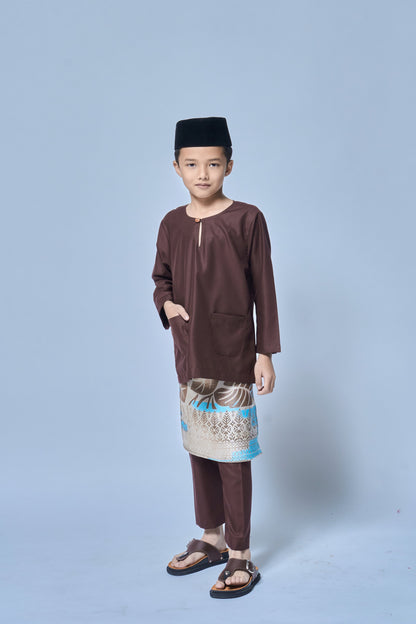 Baju Melayu BOYS Teluk Belanga Klasik - Mocha Brown