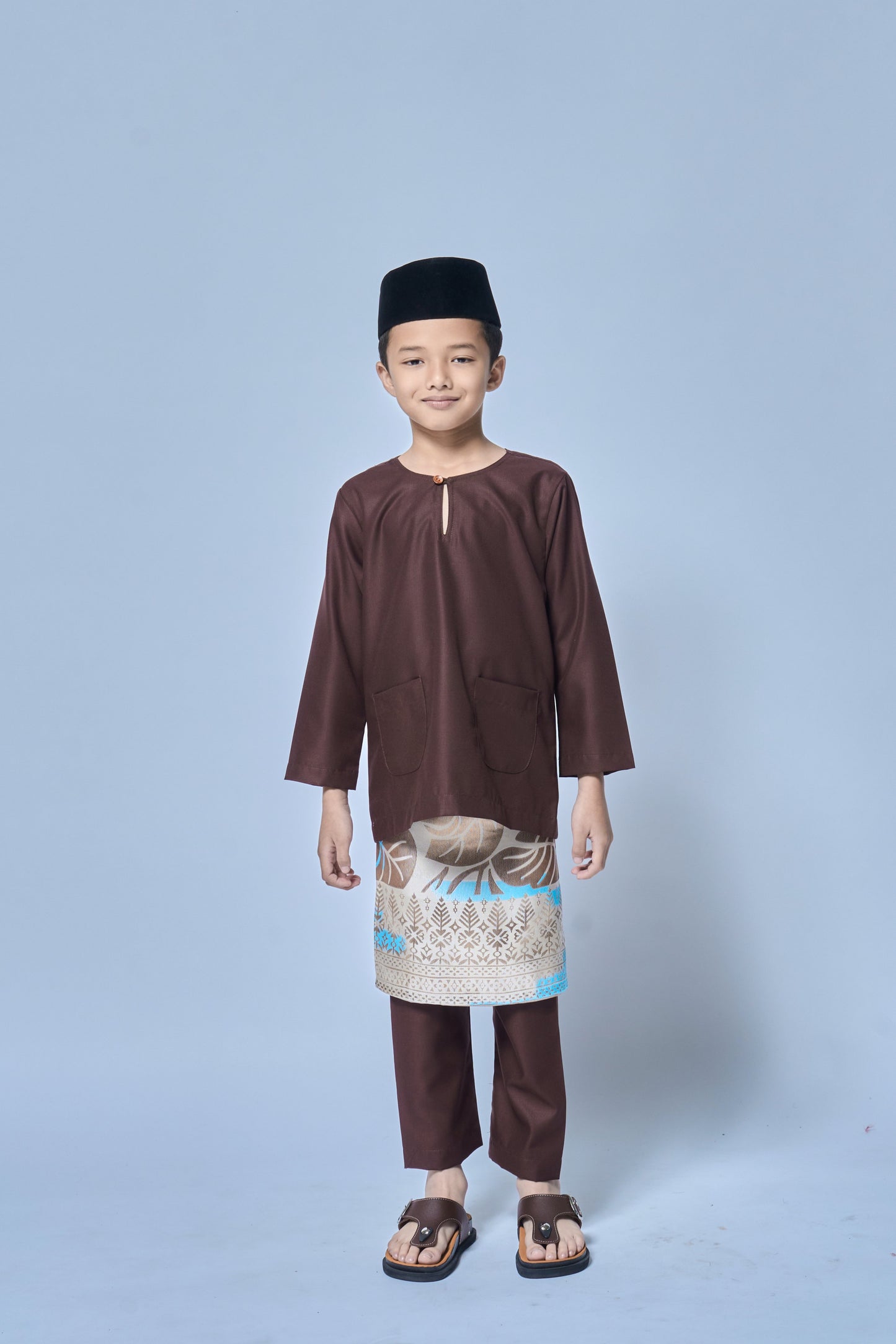 Baju Melayu BOYS Teluk Belanga Klasik - Mocha Brown