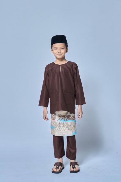 Baju Melayu BOYS Teluk Belanga Klasik - Mocha Brown