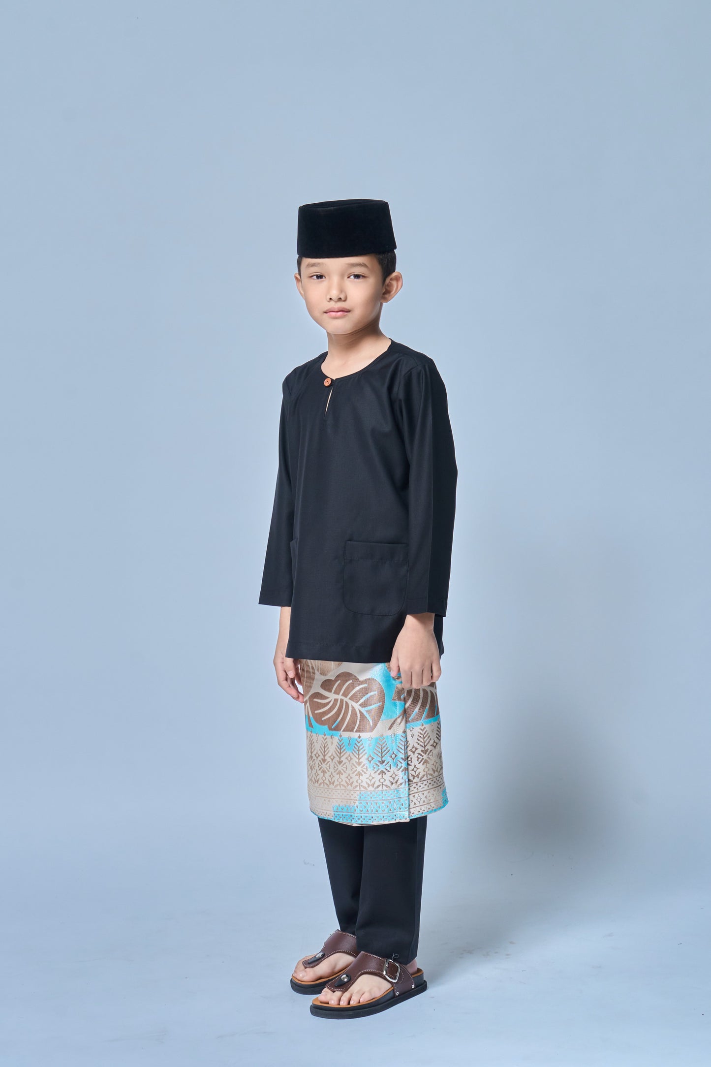 Baju Melayu BOYS Teluk Belanga Klasik -Black Coffee