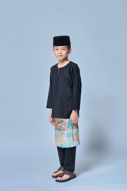 Baju Melayu BOYS Teluk Belanga Klasik -Black Coffee