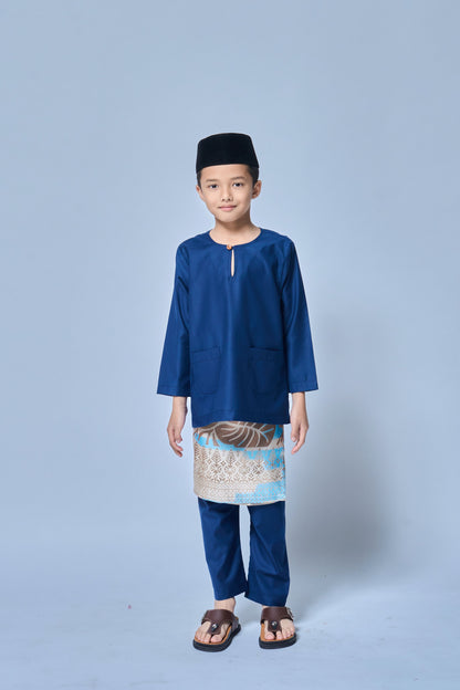 Baju Melayu BOYS Teluk Belanga Klasik -Midnight Blue