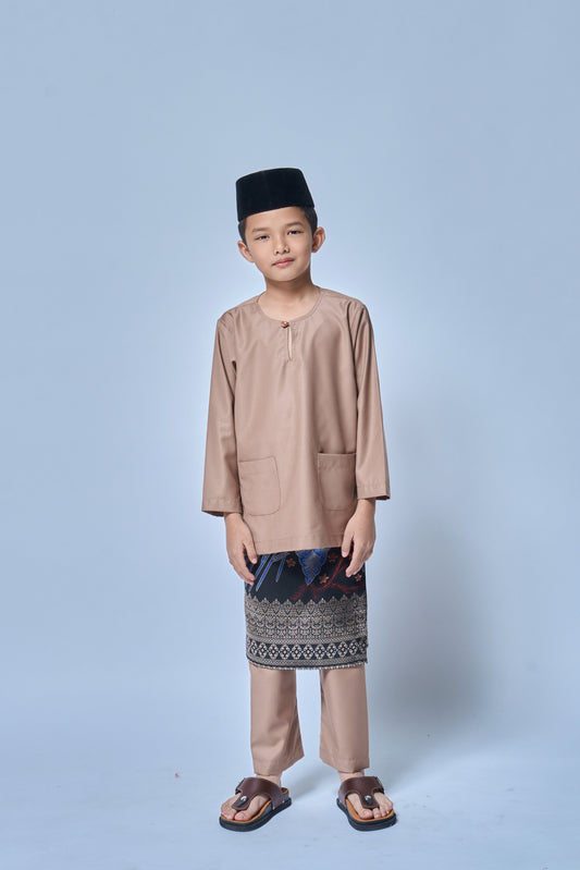 Baju Melayu BOYS Teluk Belanga Klasik -Cappucino