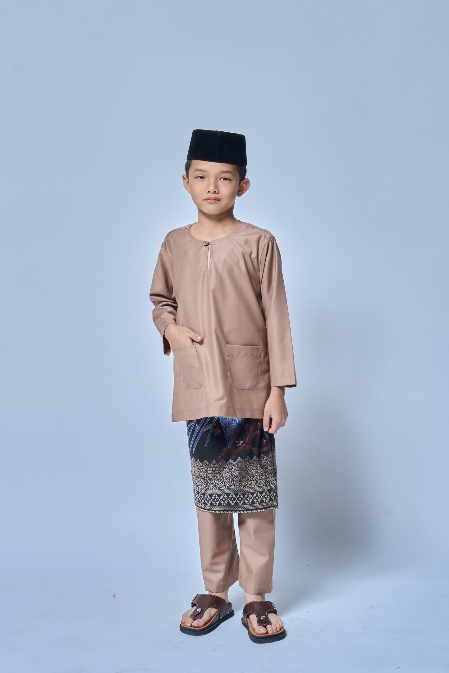 Baju Melayu BOYS Teluk Belanga Klasik -Cappucino