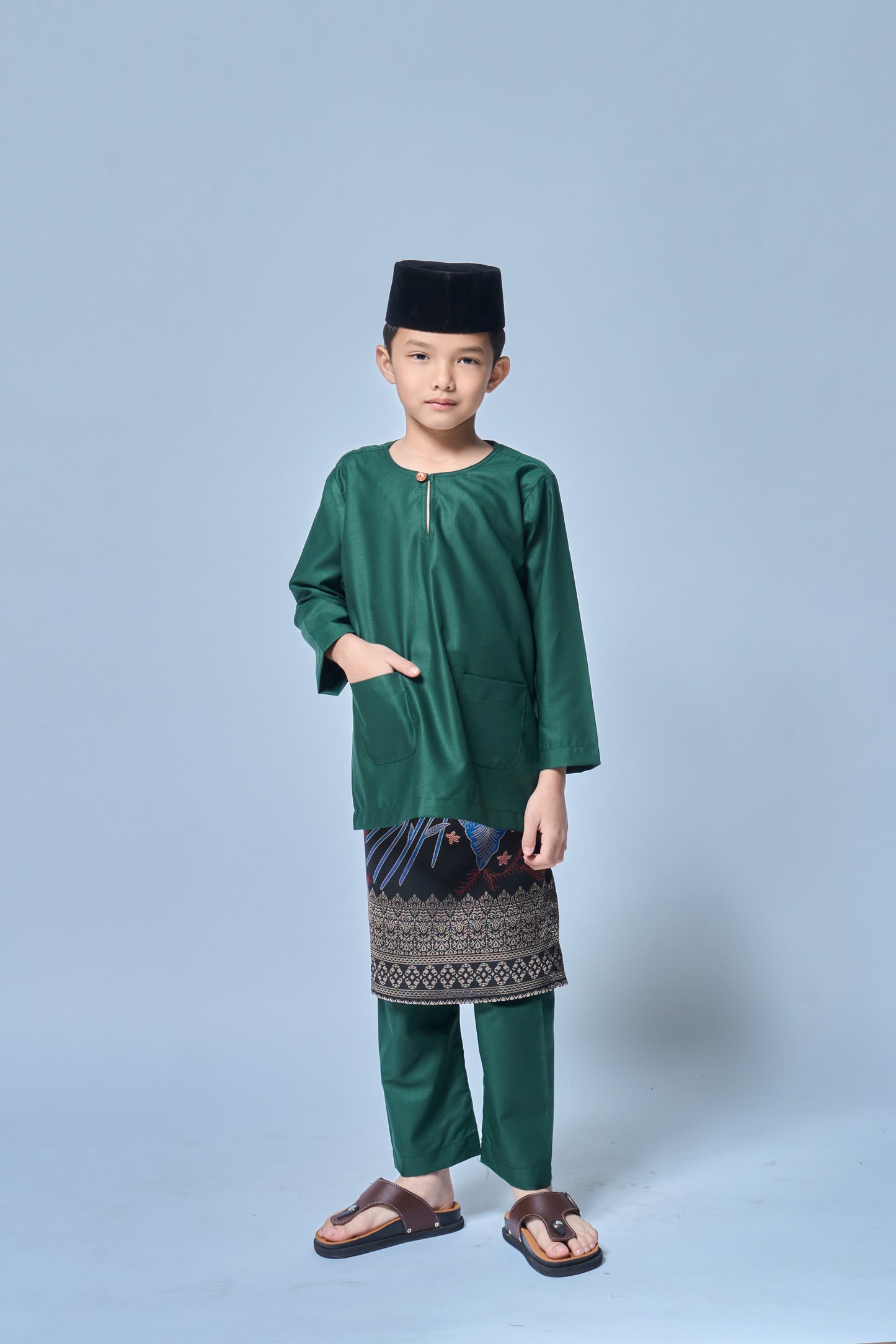 Baju Melayu BOYS Teluk Belanga Klasik -Emerald Green