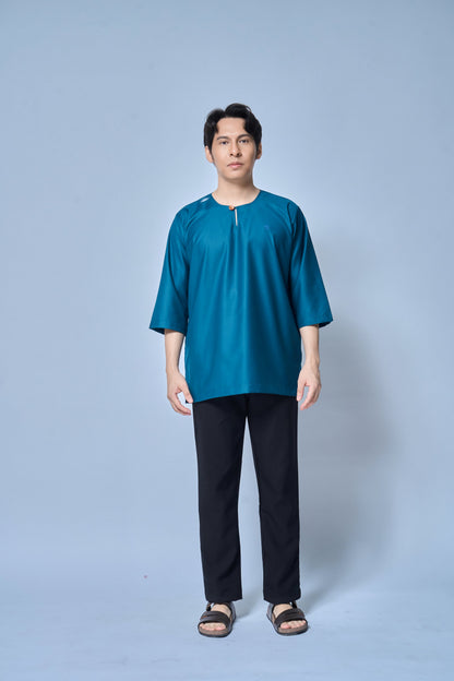 Kurta Nusantara Relaxed Fit - Teal Blue