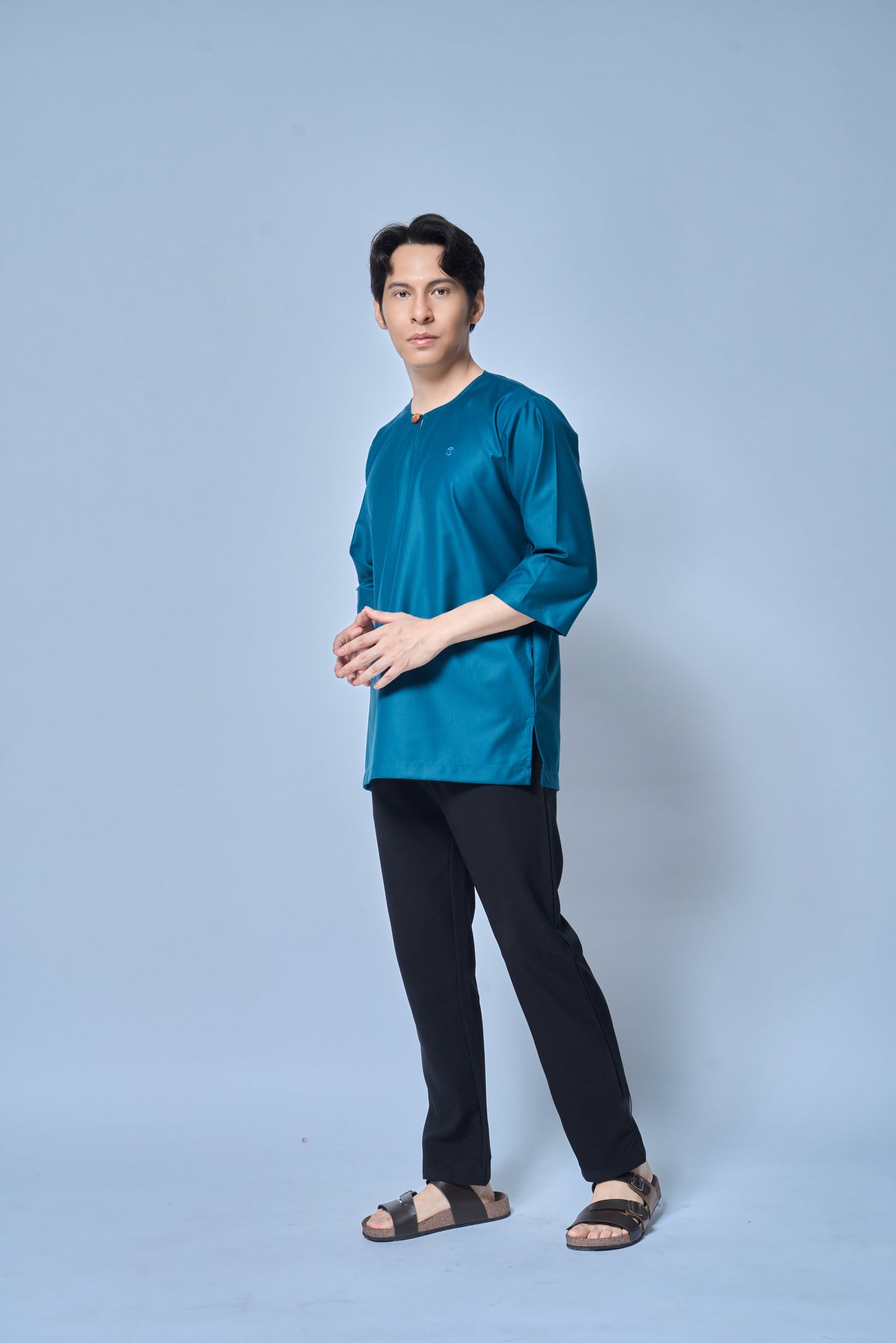 Kurta Nusantara Relaxed Fit - Teal Blue