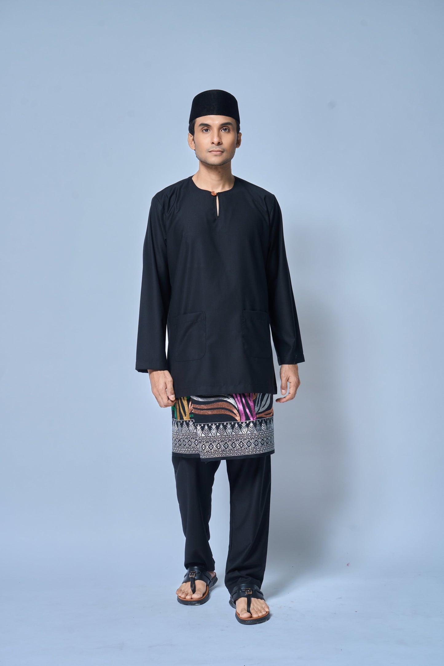 Baju Melayu MENS Teluk Belanga Klasik - Black Coffee