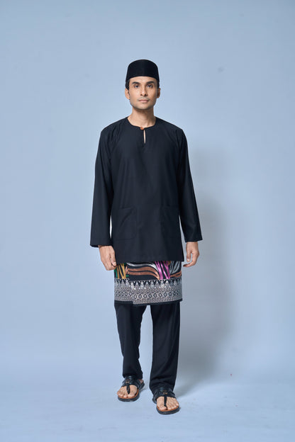 Baju Melayu MENS Teluk Belanga Klasik - Black Coffee
