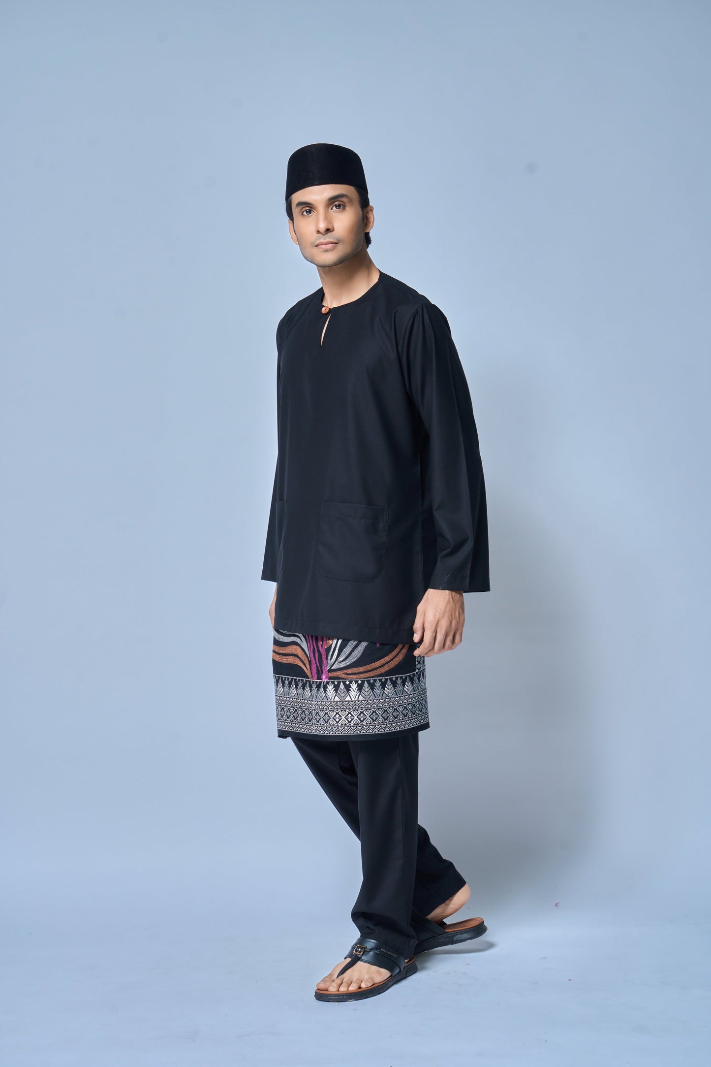 Baju Melayu MENS Teluk Belanga Klasik - Black Coffee