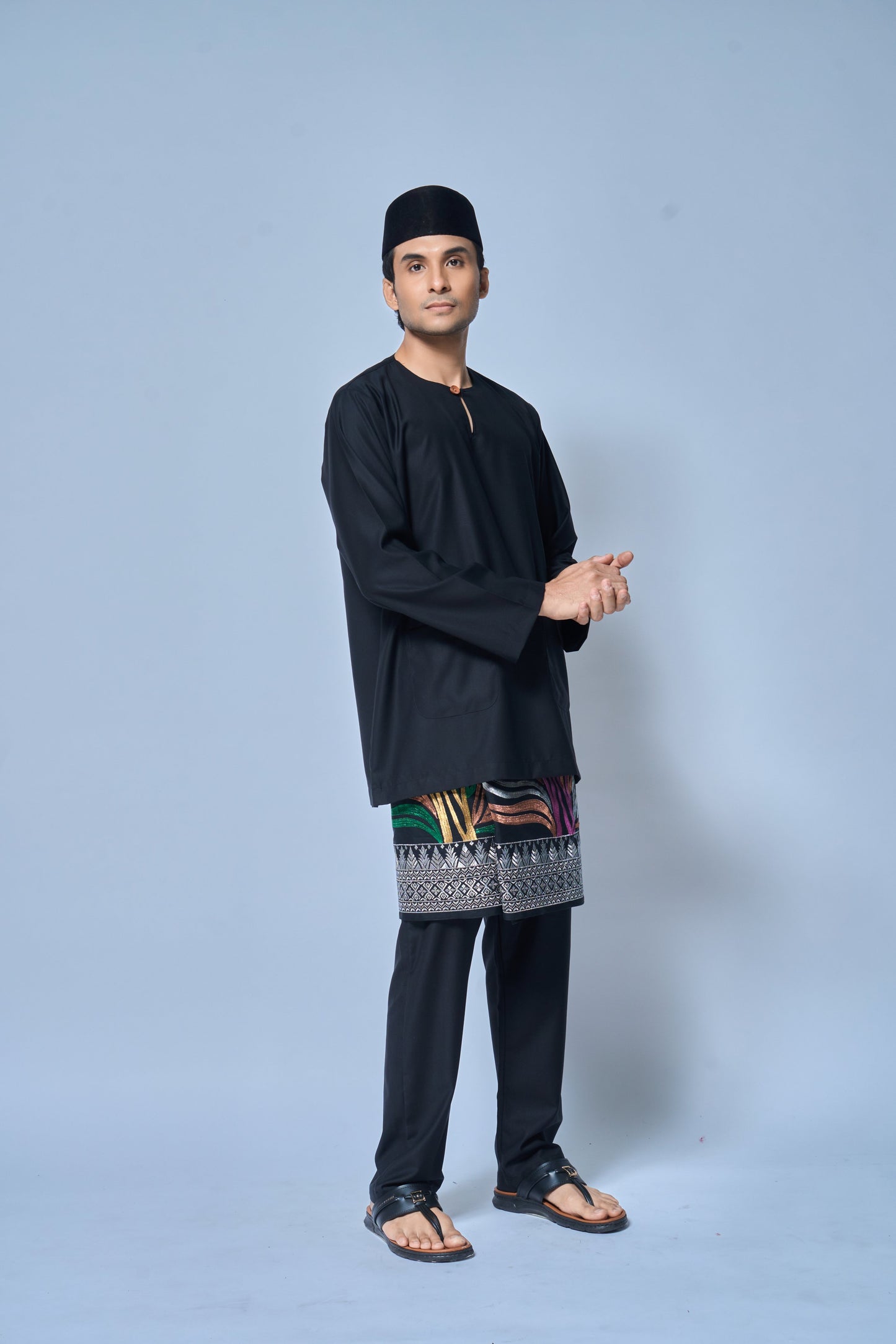 Baju Melayu MENS Teluk Belanga Klasik - Black Coffee