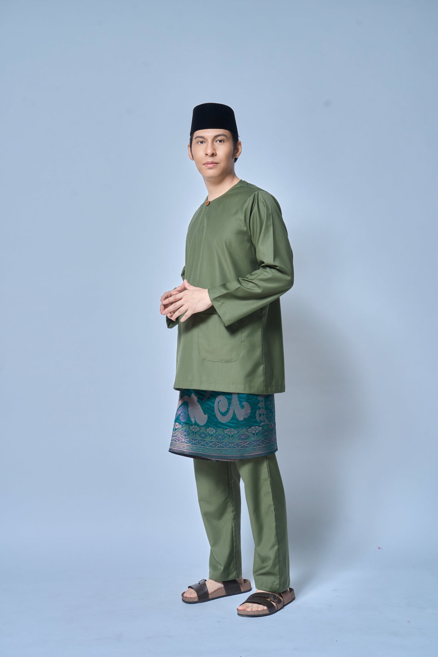 Baju Melayu MENS Teluk Belanga Klasik -Moss Green