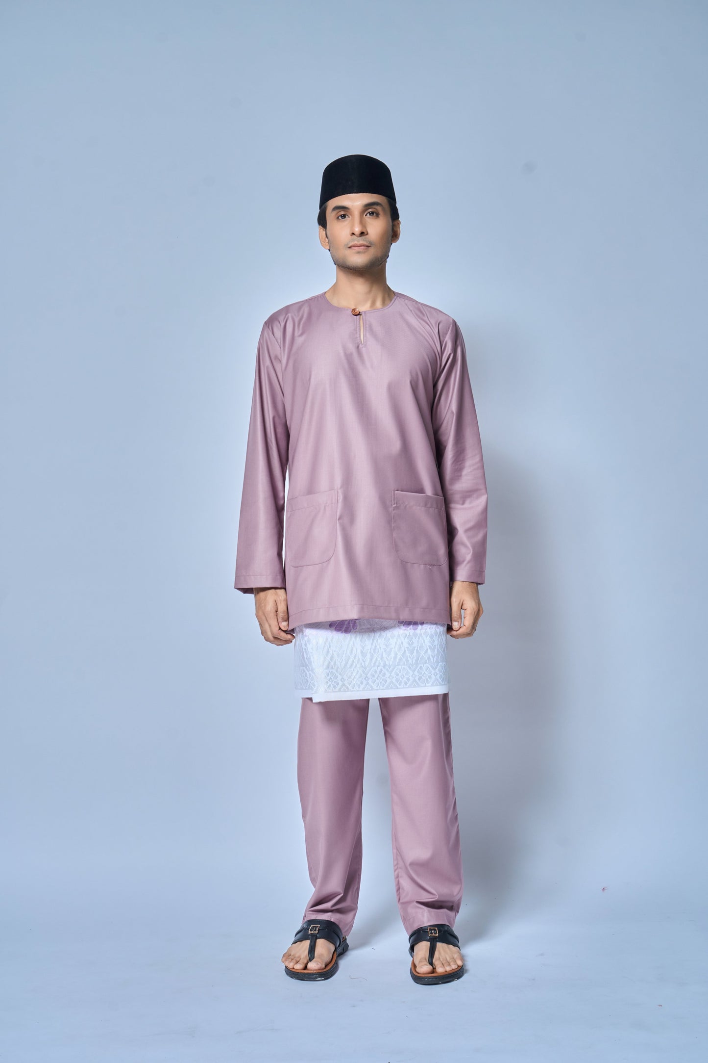 Baju Melayu MENS Teluk Belanga Klasik -Dusty Rose