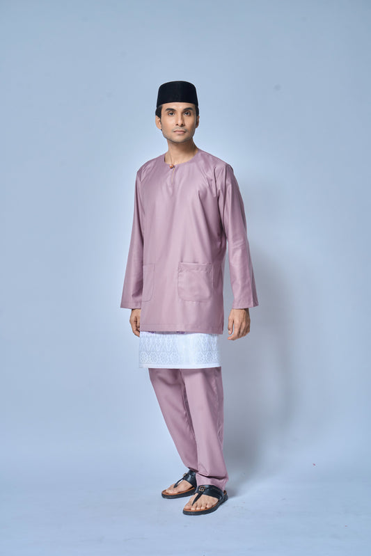 Baju Melayu MENS Teluk Belanga Klasik -Dusty Rose
