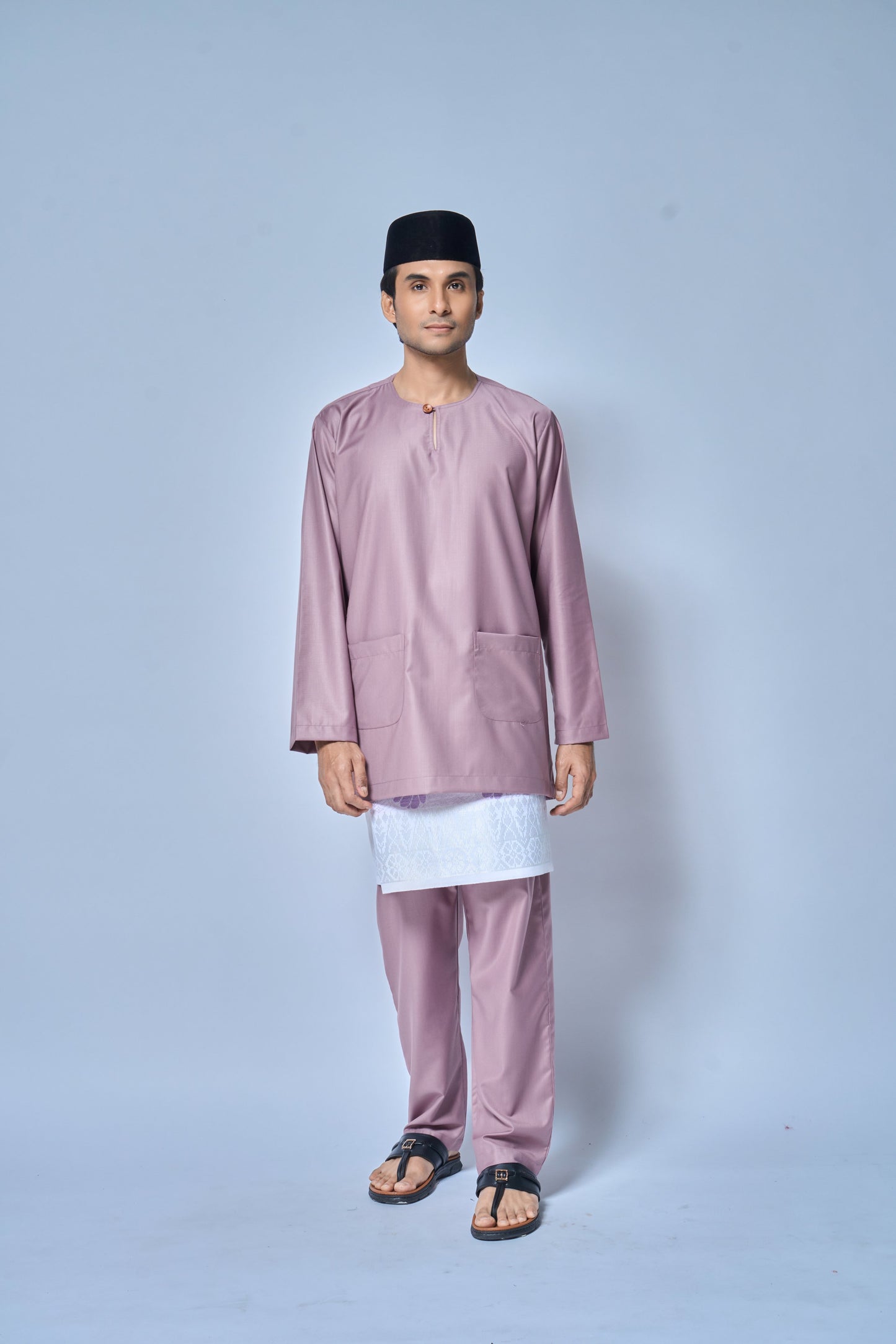 Baju Melayu MENS Teluk Belanga Klasik -Dusty Rose
