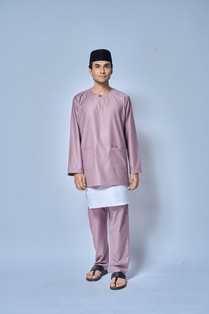 Baju Melayu MENS Teluk Belanga Klasik -Dusty Rose