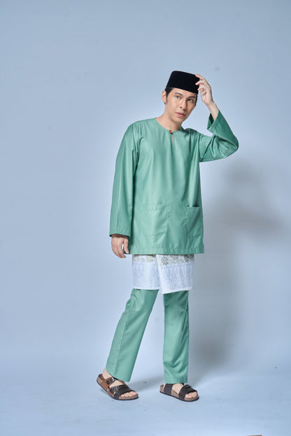 Baju Melayu MENS Teluk Belanga Klasik -Soft Jade