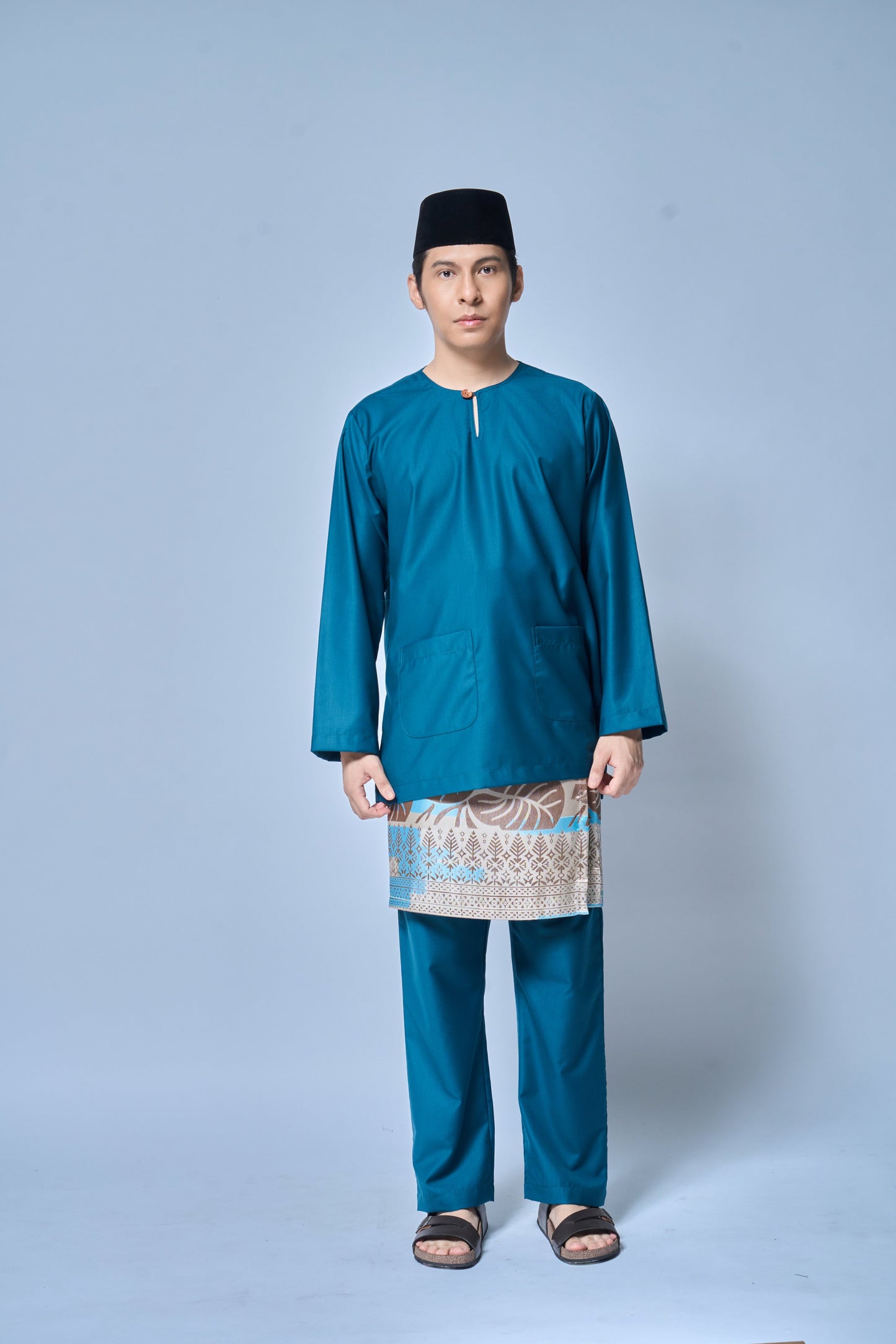 Baju Melayu MENS Teluk Belanga Klasik -Teal Blue