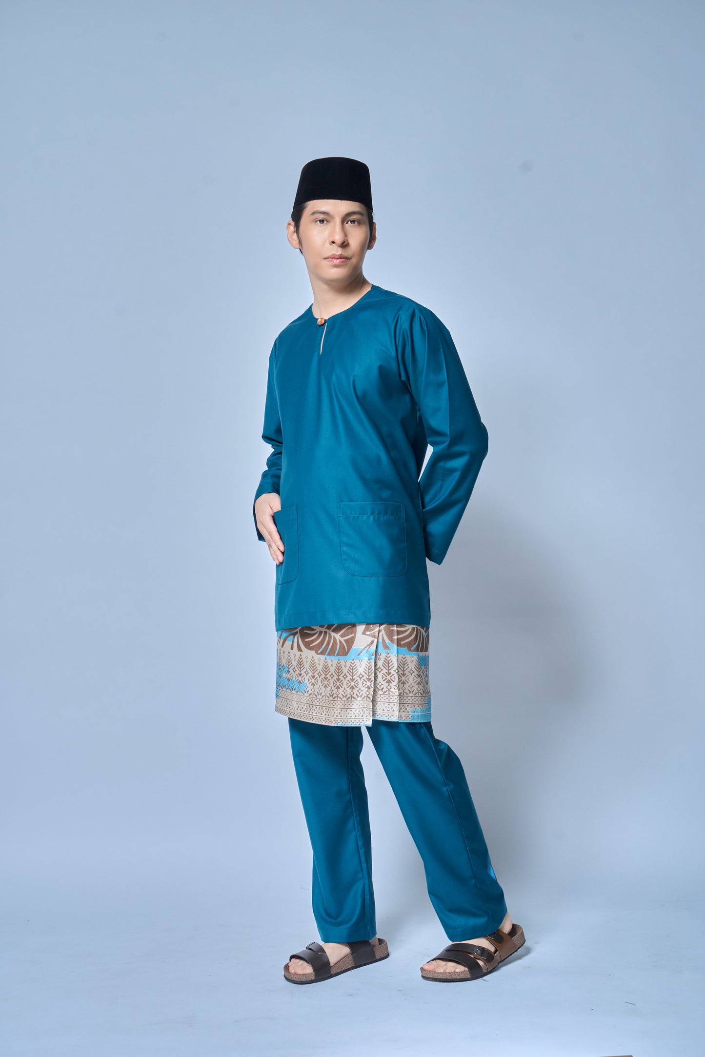 Baju Melayu MENS Teluk Belanga Klasik -Teal Blue