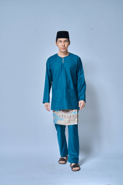 Baju Melayu MENS Teluk Belanga Klasik -Teal Blue