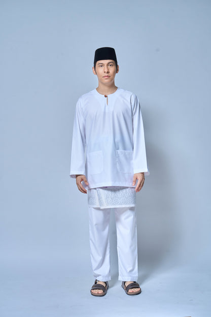 Baju Melayu MENS Teluk Belanga Klasik - White