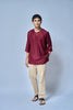 Kurta Nusantara Relaxed Fit - Burgundy