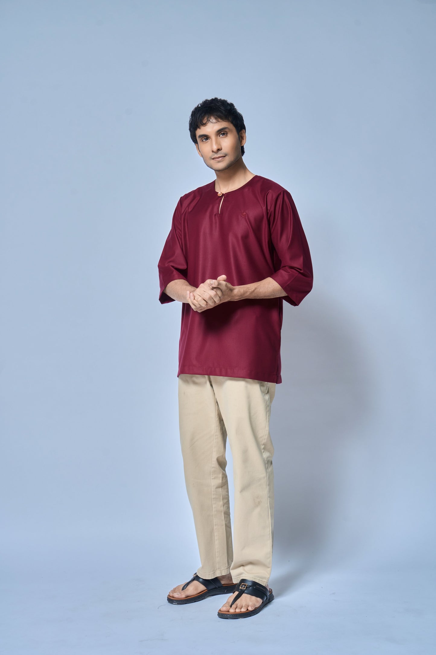 Kurta Nusantara Relaxed Fit - Burgundy