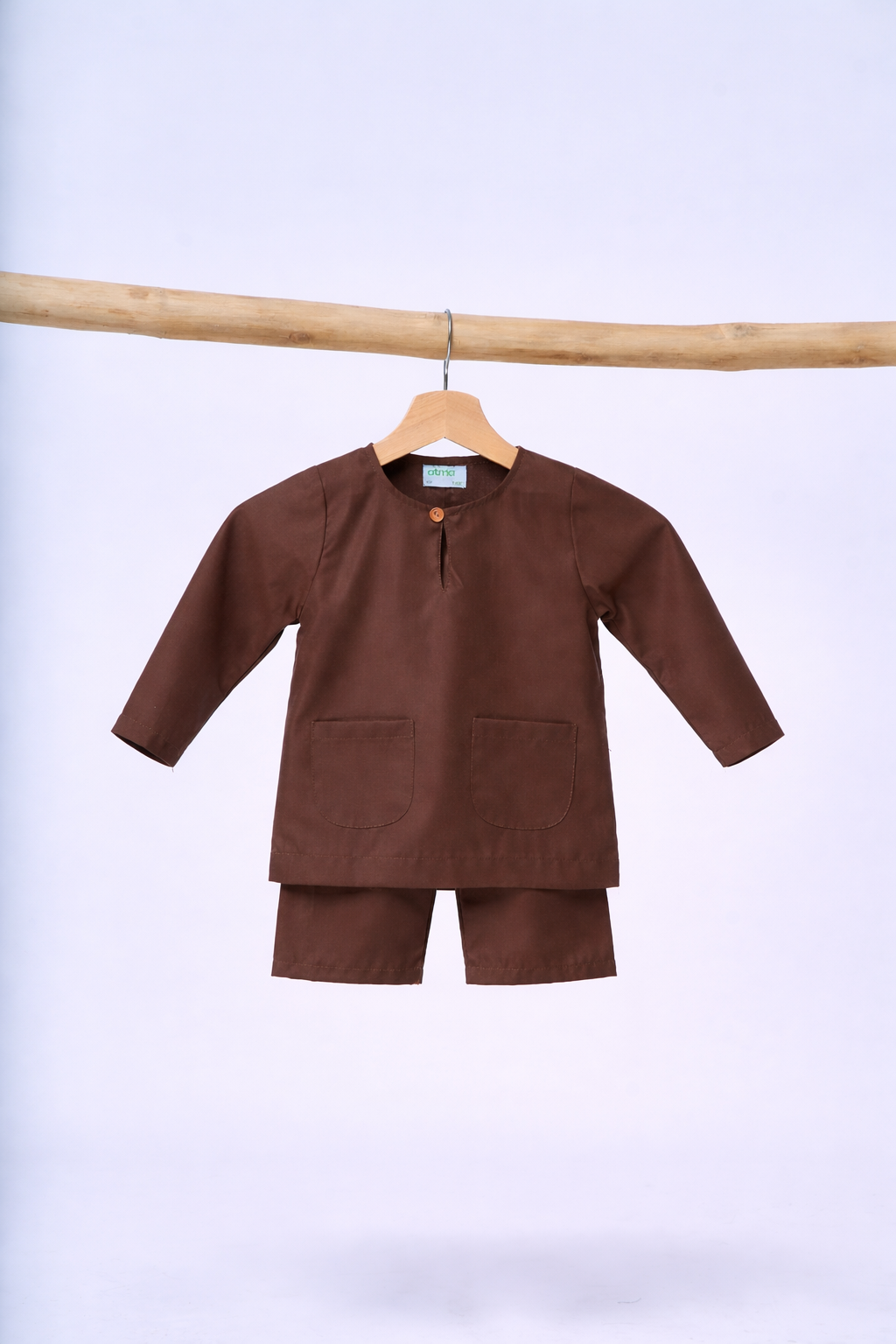 Baju Melayu BABIES Teluk Belanga Klasik - Mocha Brown