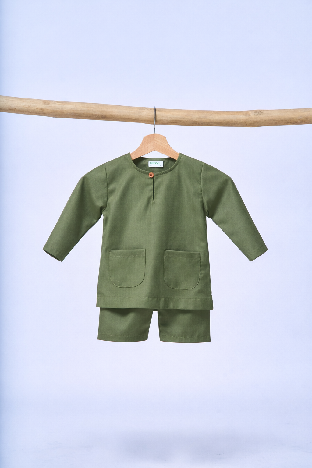 Baju Melayu BABIES Teluk Belanga Klasik - Moss Green