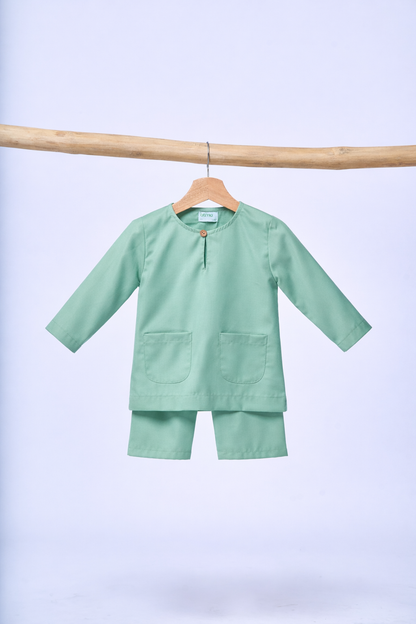 Baju Melayu BABIES Teluk Belanga Klasik - Soft Jade