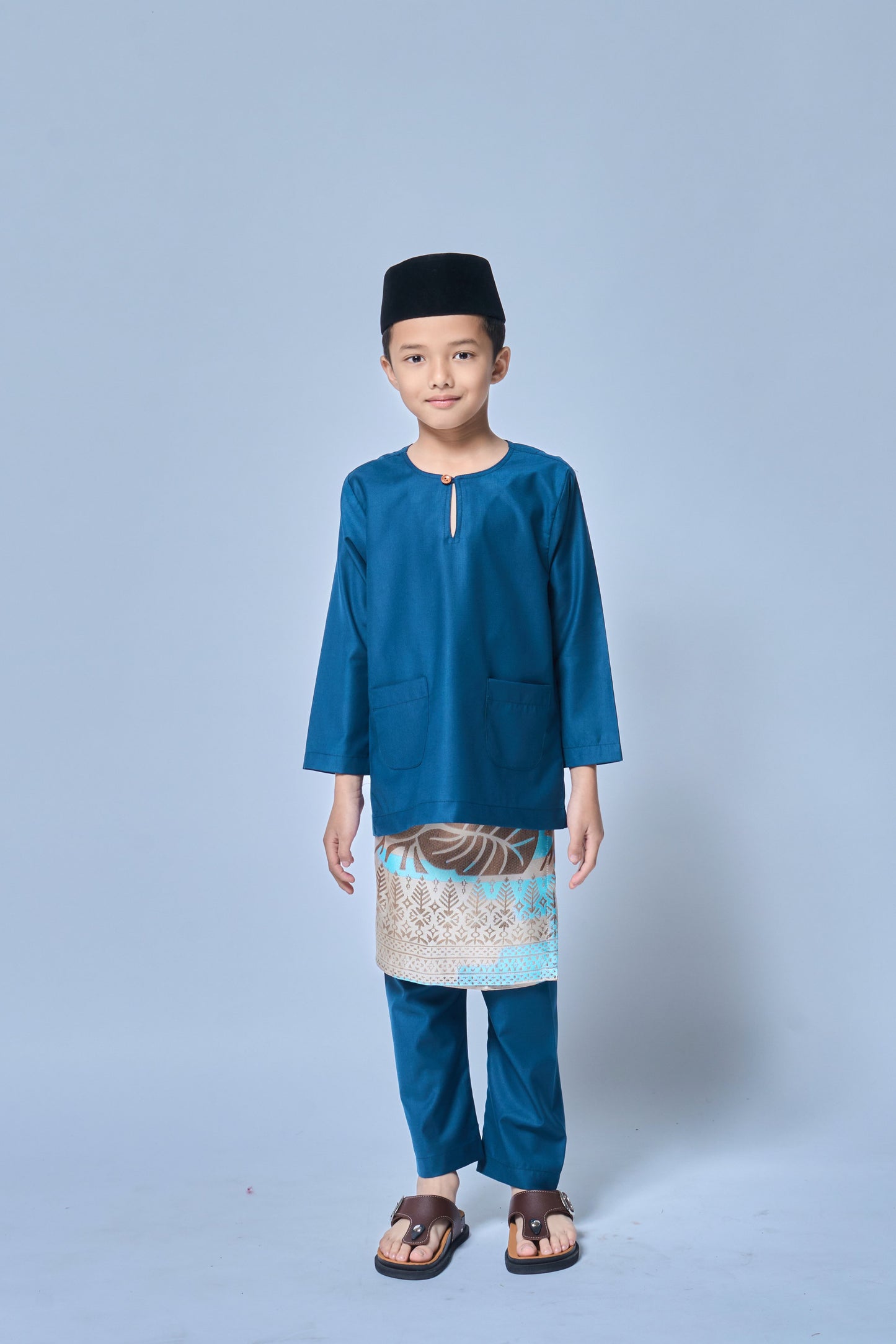 Baju Melayu BOYS Teluk Belanga Klasik-Teal Blue