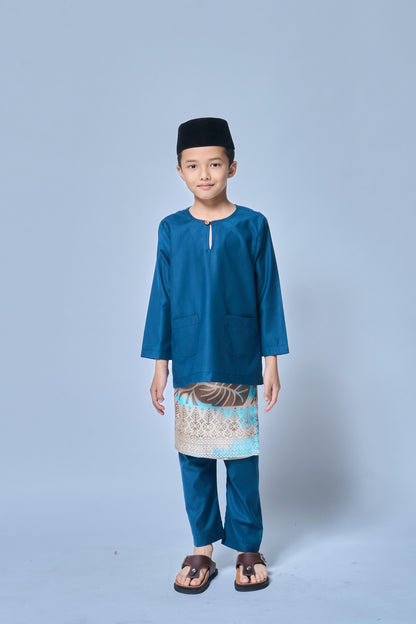 Baju Melayu BOYS Teluk Belanga Klasik-Teal Blue