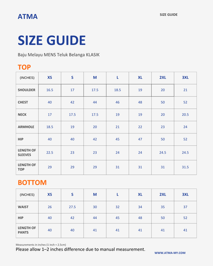 Baju Melayu MENS Teluk Belanga Klasik - Mocha Brown