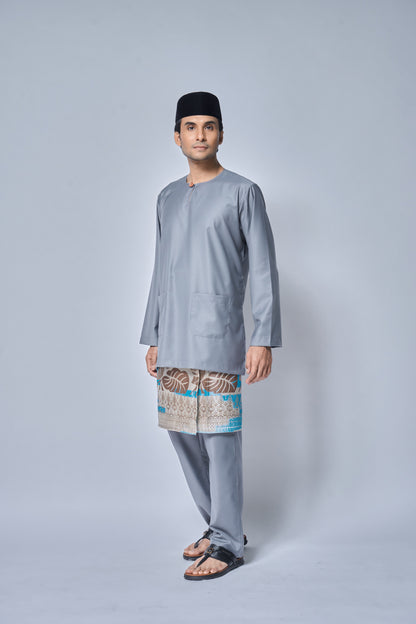 Baju Melayu MENS Teluk Belanga Klasik -Steel Grey
